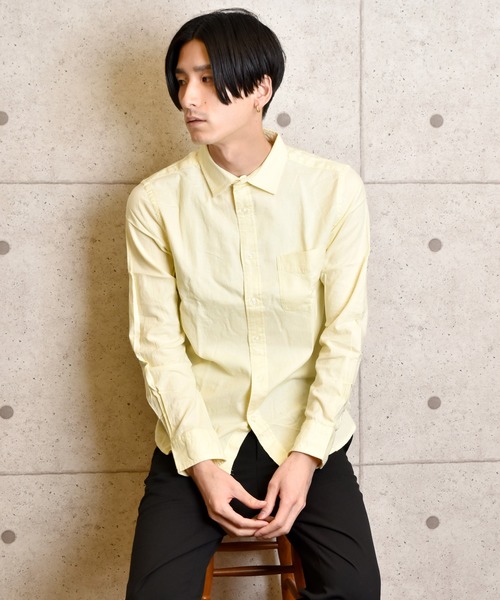 VIBGYOR（ヴィブジョー）の「VIBGYOR Select/綿麻ストレッチ長袖シャツ(BI)（シャツ/ブラウス・メンズ・ライトグリーン/ブルー/グリーン/ピンク/イエロー/サックスブルー/ホワイト/ワインレッド/ブラック/ネイビー・LARGE/MEDIUM）」の17枚目の写真