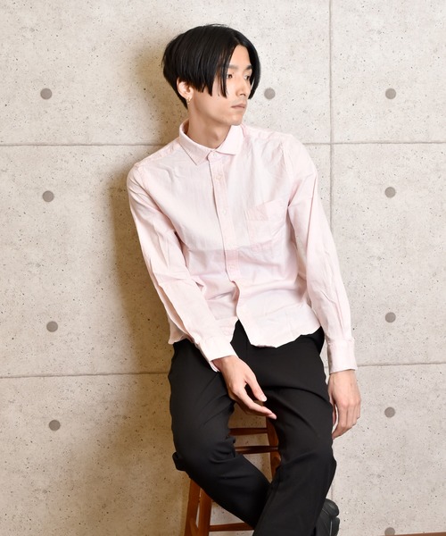 VIBGYOR（ヴィブジョー）の「VIBGYOR Select/綿麻ストレッチ長袖シャツ(BI)（シャツ/ブラウス・メンズ・ライトグリーン/ブルー/グリーン/ピンク/イエロー/サックスブルー/ホワイト/ワインレッド/ブラック/ネイビー・LARGE/MEDIUM）」の22枚目の写真