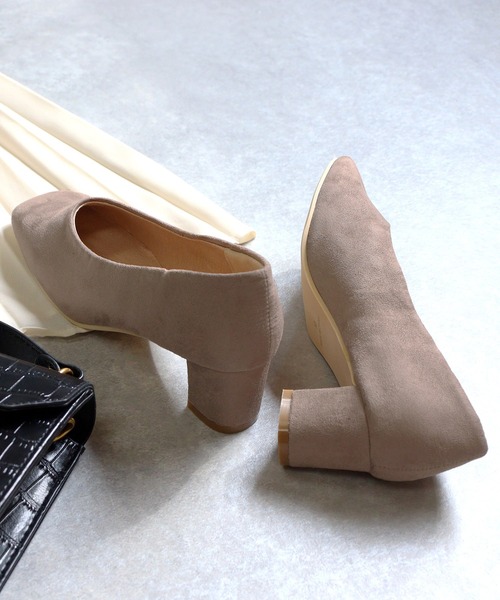 トッズ ダブルT パンプス チャンキーヒール スクエアトゥ スエード 37
