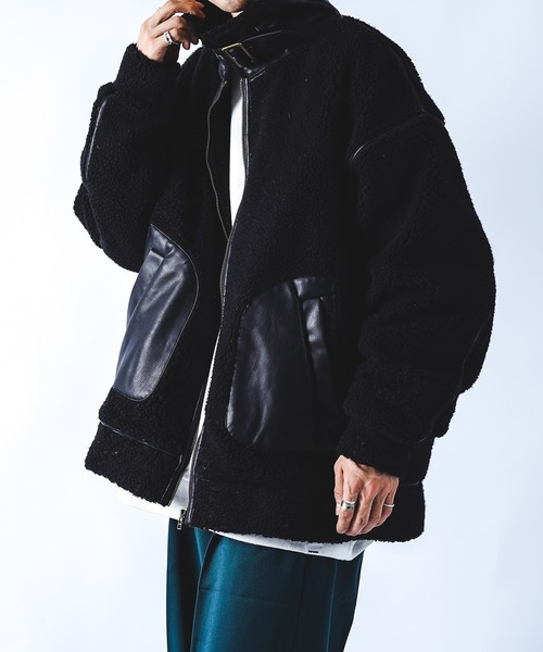 kutir（クティール）の「B3ボアジャケット（その他アウター・メンズ・ブラック/ベージュ/モカ・MEDIUM/LARGE）」の16枚目の写真