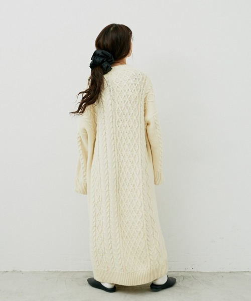 Libra Cue（リブラ キュー）の「【2020/AW】 ローゲージロングニットワンピース（ワンピース・レディース・ブラック/ブラウン/アイボリー・FREE）」の10枚目の写真