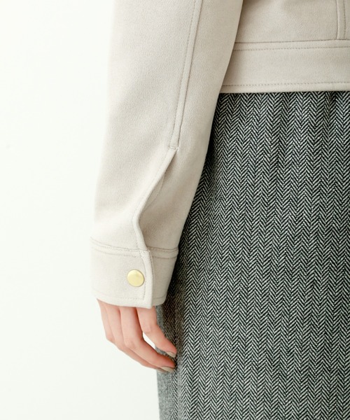 n'ee-ne（ネーネ）の「スエード　ボンディングノーカラージャケット（ノーカラージャケット・レディース・ベージュ/モカ/ピンク系その他/グレー・M）」の20枚目の写真