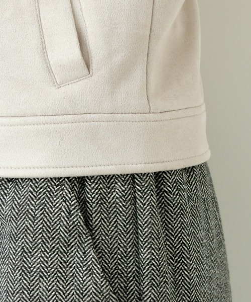 n'ee-ne（ネーネ）の「スエード　ボンディングノーカラージャケット（ノーカラージャケット・レディース・ベージュ/モカ/ピンク系その他/グレー・M）」の12枚目の写真