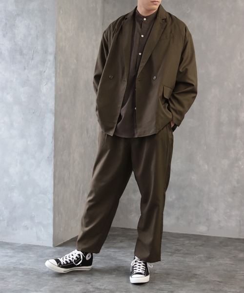 CREARE -LINO-(クレアーレリノ)の「ダブルテーラードBIG JKT <セットアップ対応>(テーラードジャケット・メンズ・ブラック/カーキ/ベージュ系その他/グレイッシュベージュ・M/L)」の4枚目の写真