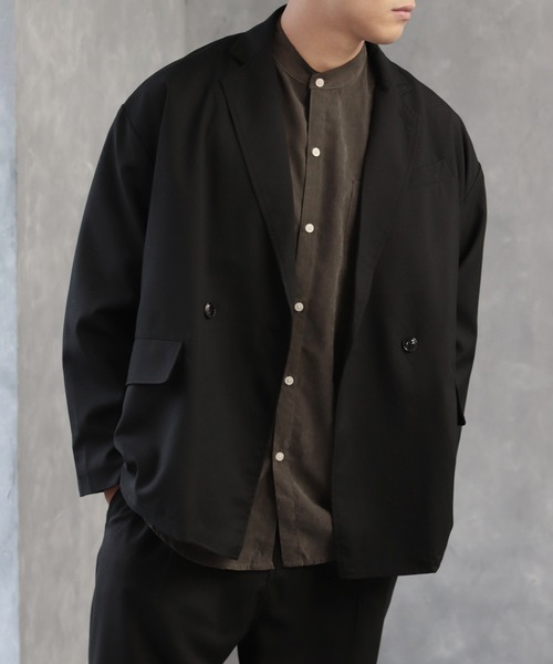 CREARE -LINO-(クレアーレリノ)の「ダブルテーラードBIG JKT <セットアップ対応>(テーラードジャケット・メンズ・ブラック/カーキ/ベージュ系その他/グレイッシュベージュ・M/L)」の7枚目の写真