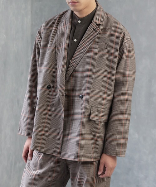 CREARE -LINO-(クレアーレリノ)の「ダブルテーラードBIG JKT <セットアップ対応>(テーラードジャケット・メンズ・ブラック/カーキ/ベージュ系その他/グレイッシュベージュ・M/L)」の15枚目の写真