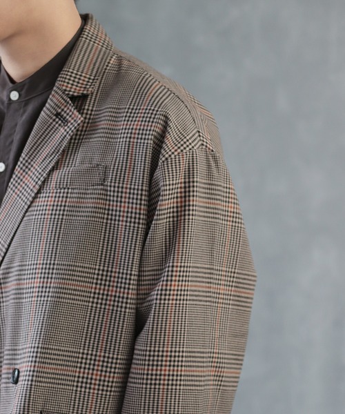 CREARE -LINO-(クレアーレリノ)の「ダブルテーラードBIG JKT <セットアップ対応>(テーラードジャケット・メンズ・ブラック/カーキ/ベージュ系その他/グレイッシュベージュ・M/L)」の18枚目の写真