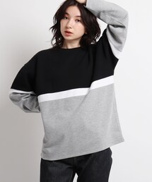 BASECONTROL（ベースコントロール）の「◆Horizon dream バイカラー切替クルーネックスウェット（Tシャツ/カットソー）」