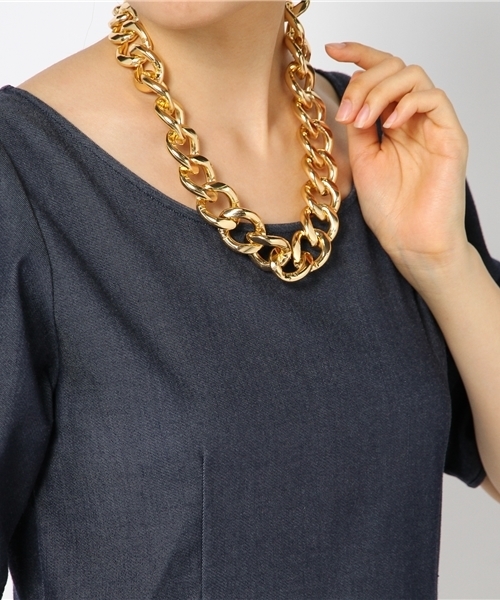 WEGO（ウィゴー）の「WEGO/ビッグチェーンネックレス（ネックレス・レディース・ゴールド・FREE）」の2枚目の写真