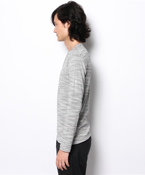 ABAHOUSE(アバハウス)の「トリッキー杢フライス Vネック(Tシャツ/カットソー・メンズ・アイボリー/グレー/グリーン・2/3/4)」の6枚目の写真