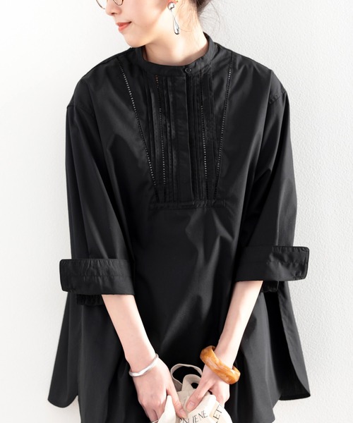 classicalelf(クラシカルエルフ)の「最旬!愛され、タックブラウス(シャツ/ブラウス・レディース・ホワイト/ブラック/グレイッシュベージュ/ブルー・MEDIUM/LARGE/X-LARGE/SMALL)」の6枚目の写真