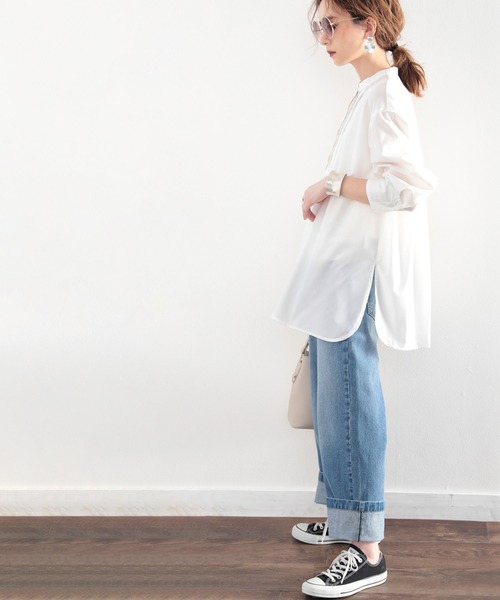 classicalelf(クラシカルエルフ)の「最旬!愛され、タックブラウス(シャツ/ブラウス・レディース・ホワイト/ブラック/グレイッシュベージュ/ブルー・MEDIUM/LARGE/X-LARGE/SMALL)」の7枚目の写真