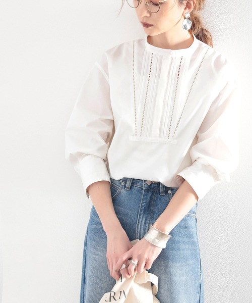 classicalelf(クラシカルエルフ)の「最旬!愛され、タックブラウス(シャツ/ブラウス・レディース・ホワイト/ブラック/グレイッシュベージュ/ブルー・MEDIUM/LARGE/X-LARGE/SMALL)」の12枚目の写真