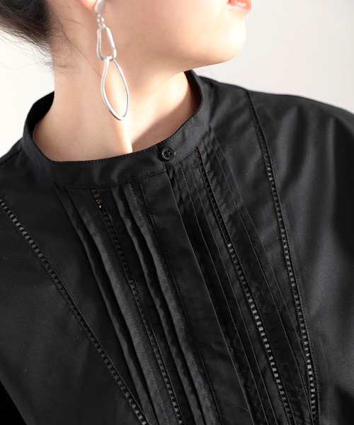 classicalelf(クラシカルエルフ)の「最旬!愛され、タックブラウス(シャツ/ブラウス・レディース・ホワイト/ブラック/グレイッシュベージュ/ブルー・MEDIUM/LARGE/X-LARGE/SMALL)」の9枚目の写真