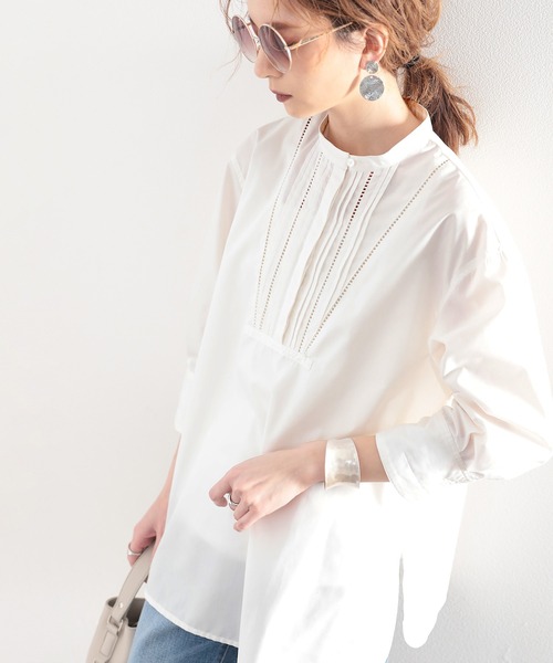 classicalelf(クラシカルエルフ)の「最旬!愛され、タックブラウス(シャツ/ブラウス・レディース・ホワイト/ブラック/グレイッシュベージュ/ブルー・MEDIUM/LARGE/X-LARGE/SMALL)」の15枚目の写真