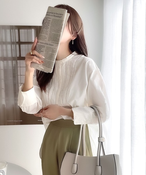 classicalelf(クラシカルエルフ)の「最旬!愛され、タックブラウス(シャツ/ブラウス・レディース・ホワイト/ブラック/グレイッシュベージュ/ブルー・MEDIUM/LARGE/X-LARGE/SMALL)」の16枚目の写真