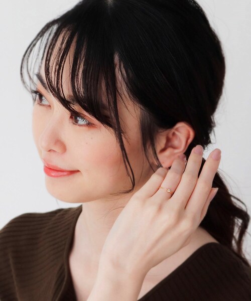 COCOSHNIK（ココシュニック）の「K18ダイヤモンド6本爪 チェーンリング小（リング・レディース・アイボリー系・10号/13号/7号）」の4枚目の写真