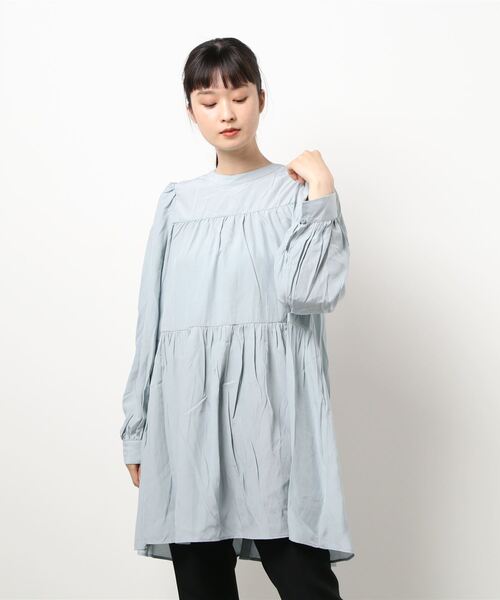 RETRO GIRL(レトロガール)の「2WAYチュニックブラウス(シャツ/ブラウス・レディース・ライトブルー/オフホワイト/ライトベージュ・FREE)」の7枚目の写真