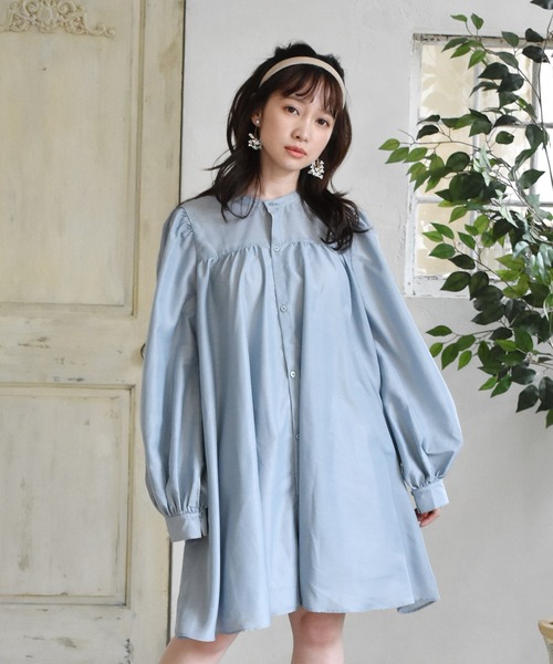 RETRO GIRL(レトロガール)の「2WAYチュニックブラウス(シャツ/ブラウス・レディース・ライトブルー/オフホワイト/ライトベージュ・FREE)」の3枚目の写真