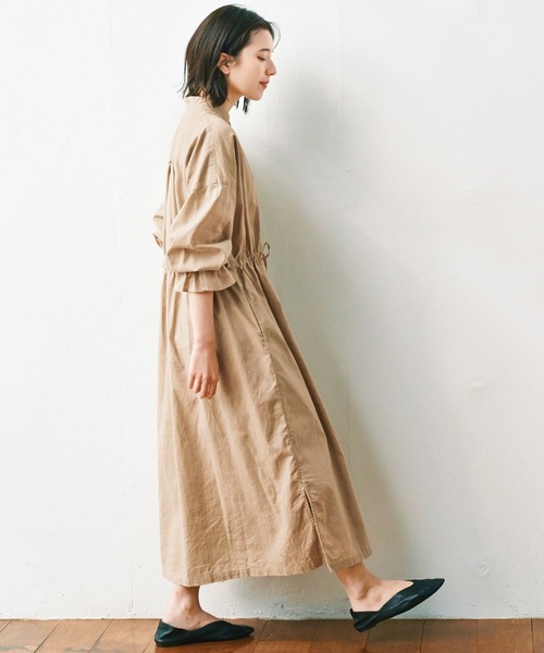 佐藤かなさんプロデュース アヴェクモワ ウエストギャザーワンピース ベージュ ワンピース Avecmoi アヴェクモワ のファッション