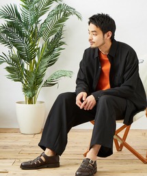 MONO-MART（モノマート）の「【セットアップ】テックリネン オーバーサイズ L/Sレギュラーカラーシャツ＆タックバルーンワイドパンツ（セットアップ）」