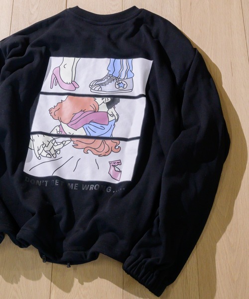 JOHN'S CLOSET(ジョンズクローゼット)の「【i】裏毛 クルーネック プリントトレーナー スウェット(スウェット・メンズ・パープル/グレー/サックスブルー/ライトグリーン/ブラック/ホワイト/ホワイト系その他/ホワイト系その他2/ホワイト系その他3/ブラック系その他2/ブルー系その他/パープル系その他/ブラック系その他/グレー系その他・LARGE/MEDIUM)」の6枚目の写真