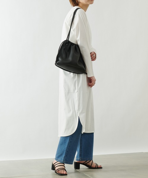 COLONY 2139（コロニートゥーワンスリーナイン）の「《抗菌・防臭》【SMART COLLECTION】抗菌スマート前後差長袖ワンピース（ワンピース・レディース・オフホワイト/カーキ/ブラック/ベージュ・MEDIUM/LARGE）」の5枚目の写真