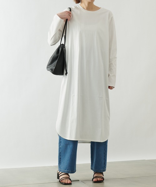 COLONY 2139（コロニートゥーワンスリーナイン）の「《抗菌・防臭》【SMART COLLECTION】抗菌スマート前後差長袖ワンピース（ワンピース・レディース・オフホワイト/カーキ/ブラック/ベージュ・MEDIUM/LARGE）」の20枚目の写真