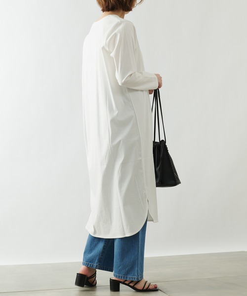 COLONY 2139（コロニートゥーワンスリーナイン）の「《抗菌・防臭》【SMART COLLECTION】抗菌スマート前後差長袖ワンピース（ワンピース・レディース・オフホワイト/カーキ/ブラック/ベージュ・MEDIUM/LARGE）」の10枚目の写真