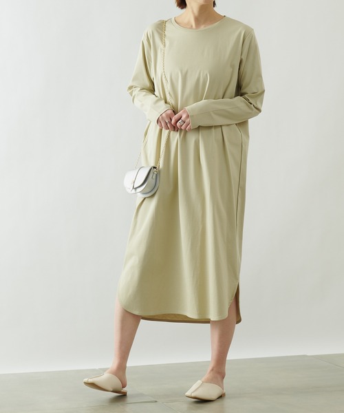 COLONY 2139（コロニートゥーワンスリーナイン）の「《抗菌・防臭》【SMART COLLECTION】抗菌スマート前後差長袖ワンピース（ワンピース・レディース・オフホワイト/カーキ/ブラック/ベージュ・MEDIUM/LARGE）」の22枚目の写真