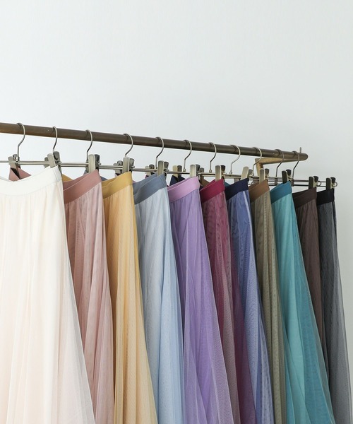 n'OrLABEL（ノアールレーベル）の「『配色ボリュームチュールスカート』（スカート・レディース・ピンクベージュ/ラベンダー/ミント/ブラック/アイボリー/イエロー/プラム/カーキ/ライトブルー/ライトグリーン/ネイビー/ブラウン・FREE）」の13枚目の写真