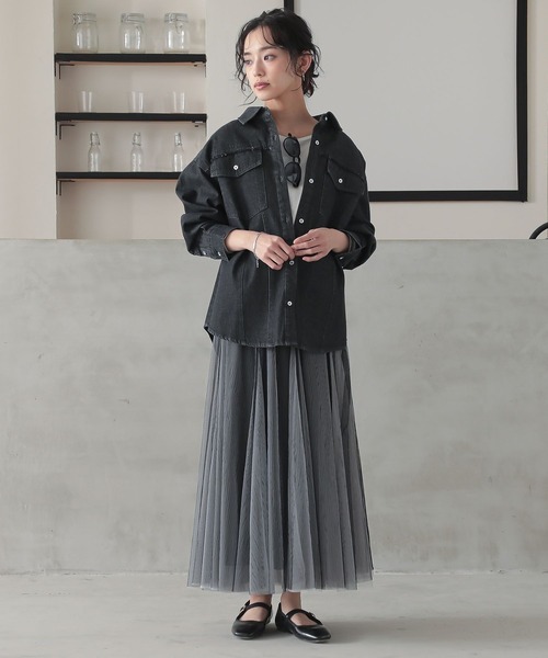 n'OrLABEL（ノアールレーベル）の「『配色ボリュームチュールスカート』（スカート・レディース・ピンクベージュ/ラベンダー/ミント/ブラック/アイボリー/イエロー/プラム/カーキ/ライトブルー/ライトグリーン/ネイビー/ブラウン・FREE）」の18枚目の写真