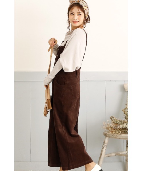 ElegChic（エレグシック）の「コーデュロイサロペット（サロペット/オーバーオール・レディース・ベージュ/ブラウン/ブラック・M/XL/L/XXL/4L）」の5枚目の写真