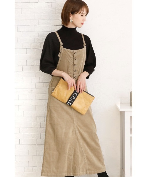 ElegChic（エレグシック）の「コーデュロイサロペット（サロペット/オーバーオール・レディース・ベージュ/ブラウン/ブラック・M/XL/L/XXL/4L）」の9枚目の写真