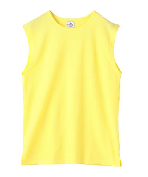 coen（コーエン）の「ワッフルレイヤードタンクトップ（タンクトップ・メンズ・ホワイト/ライトグレー/ライム/イエロー・MEDIUM/LARGE）」の19枚目の写真