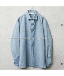 希少 古着 60's イタリア ミリタリー プリズナーシャツ シャンブレーシャツ f21b05b7e9e041623bc8296e6809e3
