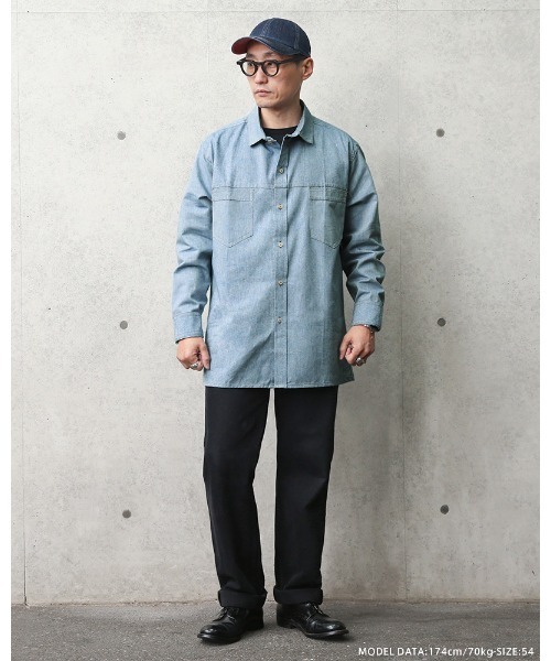 希少 古着 60's イタリア ミリタリー プリズナーシャツ シャンブレーシャツ MILITARY（ミリタリー）の「実物 新品 デッドストック イタリア