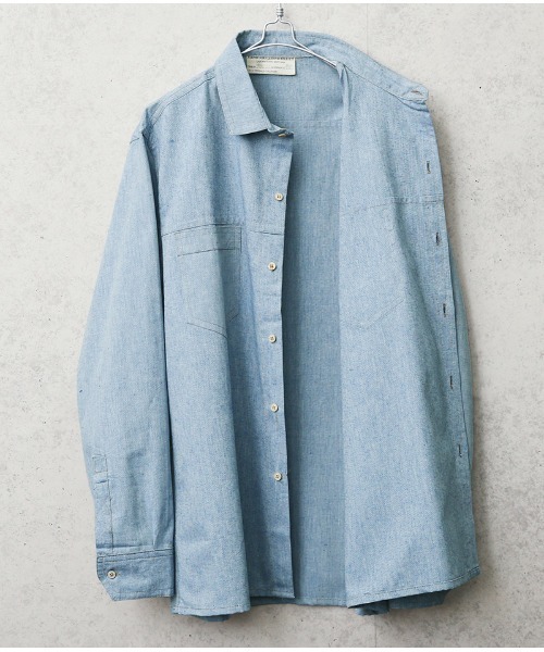 希少 古着 60's イタリア ミリタリー プリズナーシャツ シャンブレーシャツ イタリア☆プリズナー シャンブレーシャツ☆実物☆新品デッド