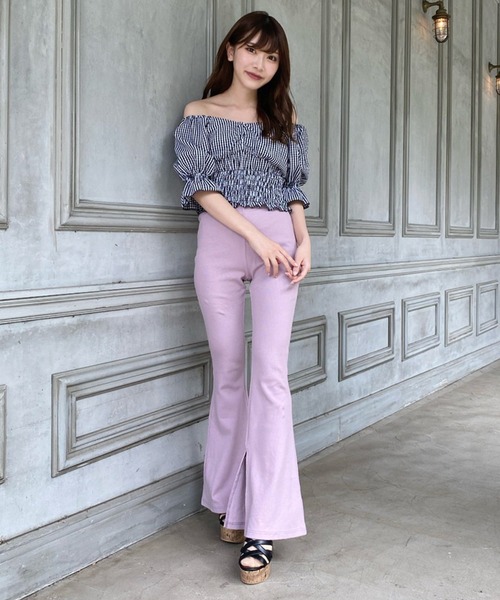 MIIA(ミーア)の「カットリブパンツ(その他パンツ・レディース・ベージュ/ピンク/ブラック・FREE)」の3枚目の写真