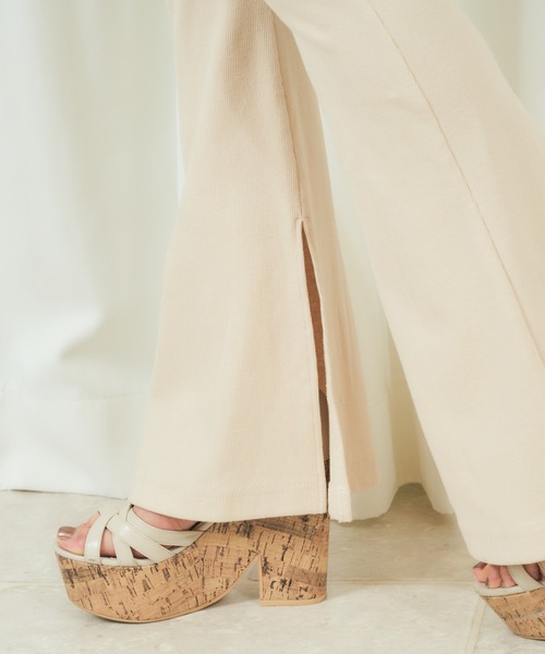 MIIA(ミーア)の「カットリブパンツ(その他パンツ・レディース・ベージュ/ピンク/ブラック・FREE)」の4枚目の写真