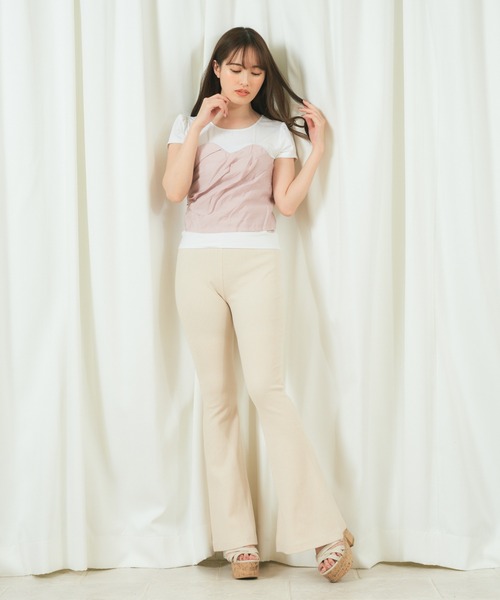 MIIA(ミーア)の「カットリブパンツ(その他パンツ・レディース・ベージュ/ピンク/ブラック・FREE)」の5枚目の写真