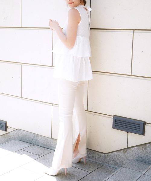 MIIA(ミーア)の「カットリブパンツ(その他パンツ・レディース・ベージュ/ピンク/ブラック・FREE)」の8枚目の写真