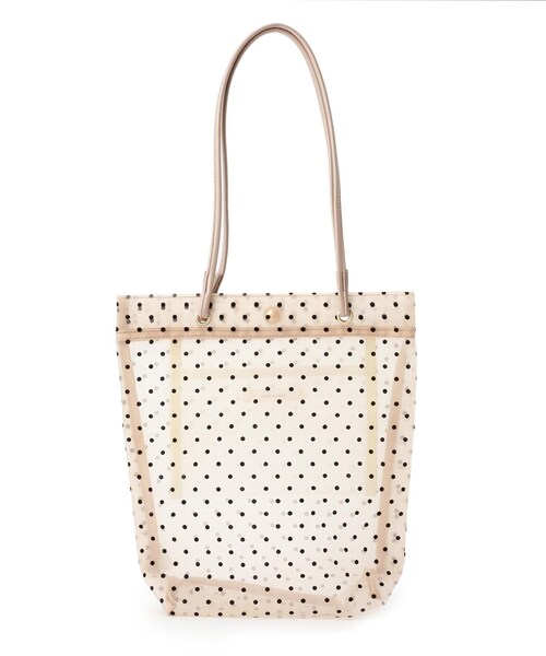 pink adobe(ピンクアドベ)の「◆ドット柄チュールトート(トートバッグ・レディース・ブラック系/ベージュ系・00)」の10枚目の写真