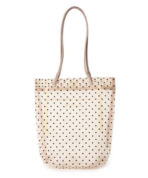 pink adobe(ピンクアドベ)の「◆ドット柄チュールトート(トートバッグ・レディース・ブラック系/ベージュ系・00)」の8枚目の写真