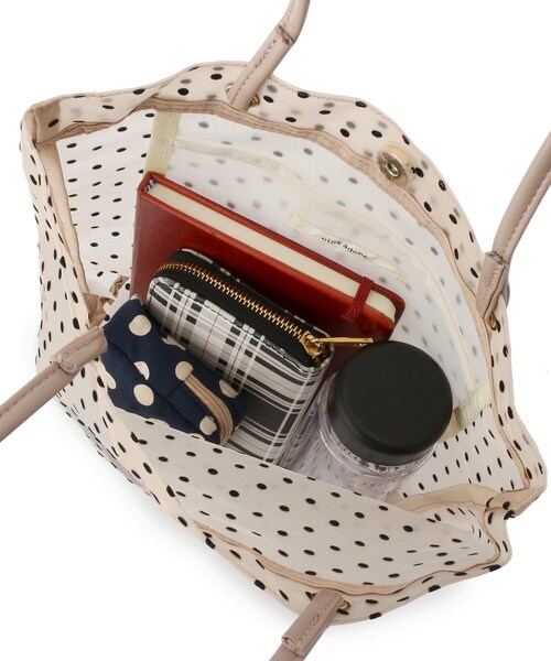 pink adobe(ピンクアドベ)の「◆ドット柄チュールトート(トートバッグ・レディース・ブラック系/ベージュ系・00)」の3枚目の写真