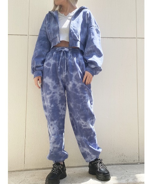 one way(ワンウェイ)の「【oneway Jeans】タイダイジョガーパンツ(スウェットパンツ・レディース・ライトグレー/グレー/ダークブルー/ホワイト/ライトパープル・FREE)」の6枚目の写真