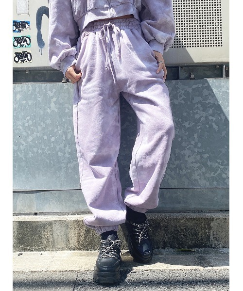 one way(ワンウェイ)の「【oneway Jeans】タイダイジョガーパンツ(スウェットパンツ・レディース・ライトグレー/グレー/ダークブルー/ホワイト/ライトパープル・FREE)」の9枚目の写真