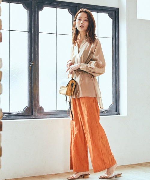 Andemiu（アンデミュウ）の「プリーツパンツ950333（その他パンツ・レディース・ブラック/ブラウン/グリーン/カーキ/オレンジ・FREE）」の16枚目の写真