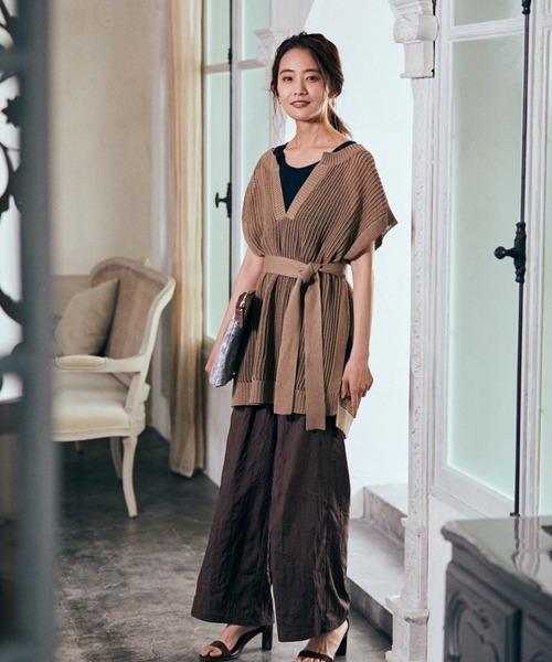 Andemiu（アンデミュウ）の「プリーツパンツ950333（その他パンツ・レディース・ブラック/ブラウン/グリーン/カーキ/オレンジ・FREE）」の21枚目の写真