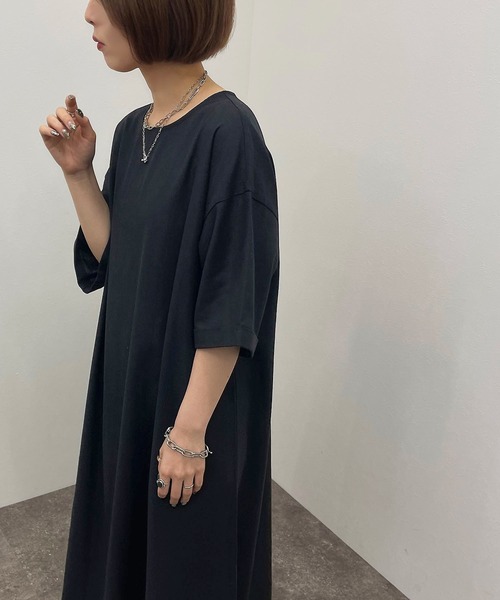 apres jour mignon(アプレジュールミニョン)の「リネン混Aラインワンピース【ZOZOTOWN限定アイテム】(ワンピース・レディース・ナチュラル/ブラック/ベージュ・X-LARGE/フリー)」の4枚目の写真